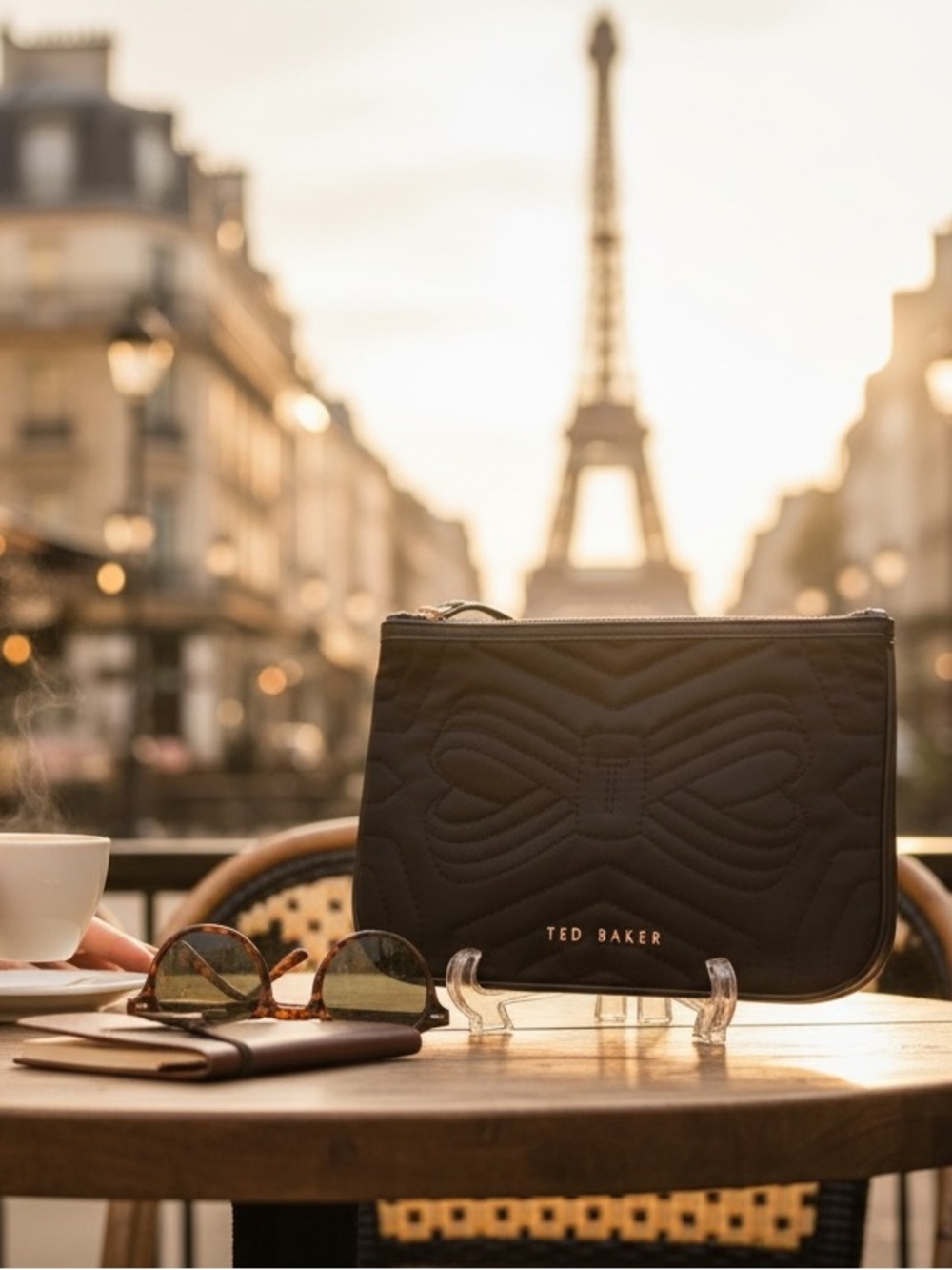 Ted Baker quilted bow crossbody bag featuring a distinctive quilted pattern